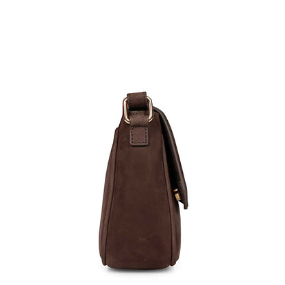 Favore Women Brown Leather Sling Bags
