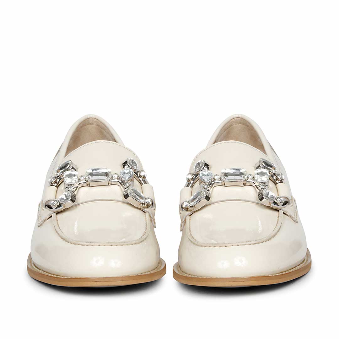 Saint Livia Off-White Leather Moccasins