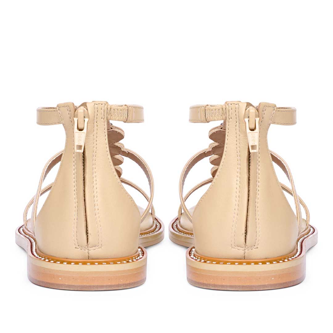 Arlia Rivoli Stone Studded Natural Leather Sandals