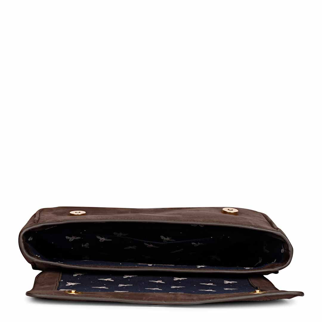 Favore Women Brown Leather Sling Bags