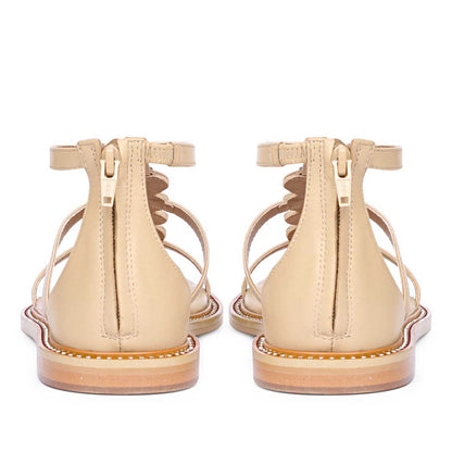 Saint Arlia Rivoli Stone Studded Natural Leather Sandals