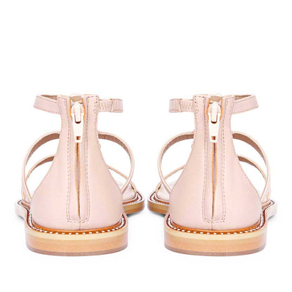 Arlia Rivoli Stone Studded Light Pink Leather Sandals
