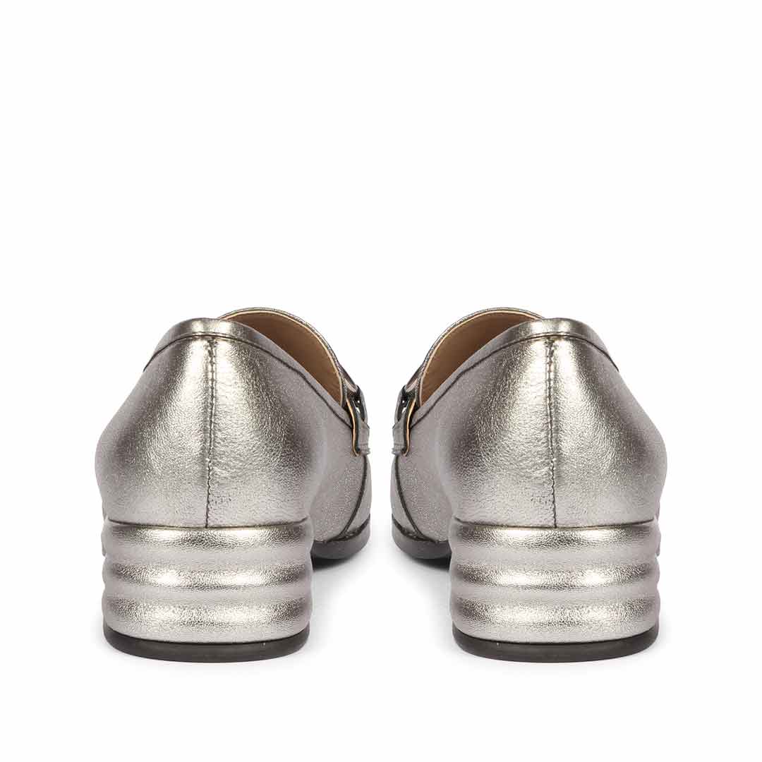 Saint Jenny Gunmetal Leather Handcrafted Moccasins