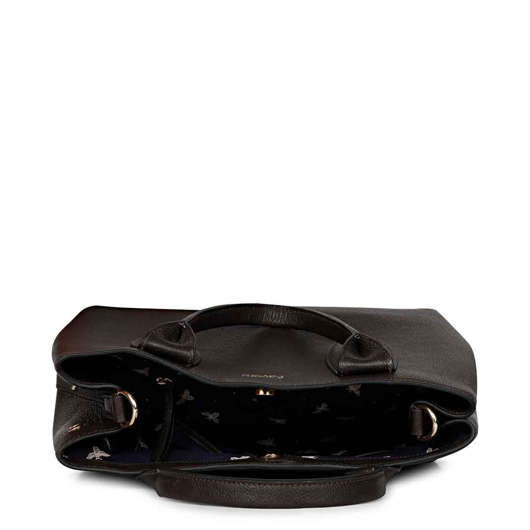 Favore Women Black Leather Satchel Bags