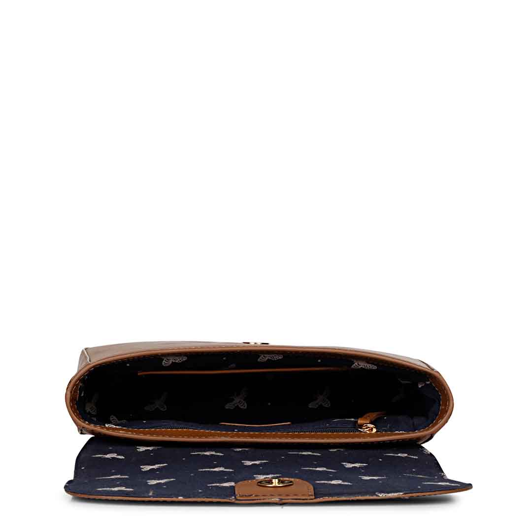 Favore Women Tan Leather Sling Bags