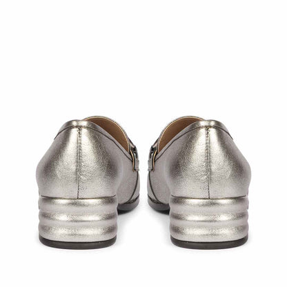 Saint Jenny Gunmetal Leather Handcrafted Moccasins