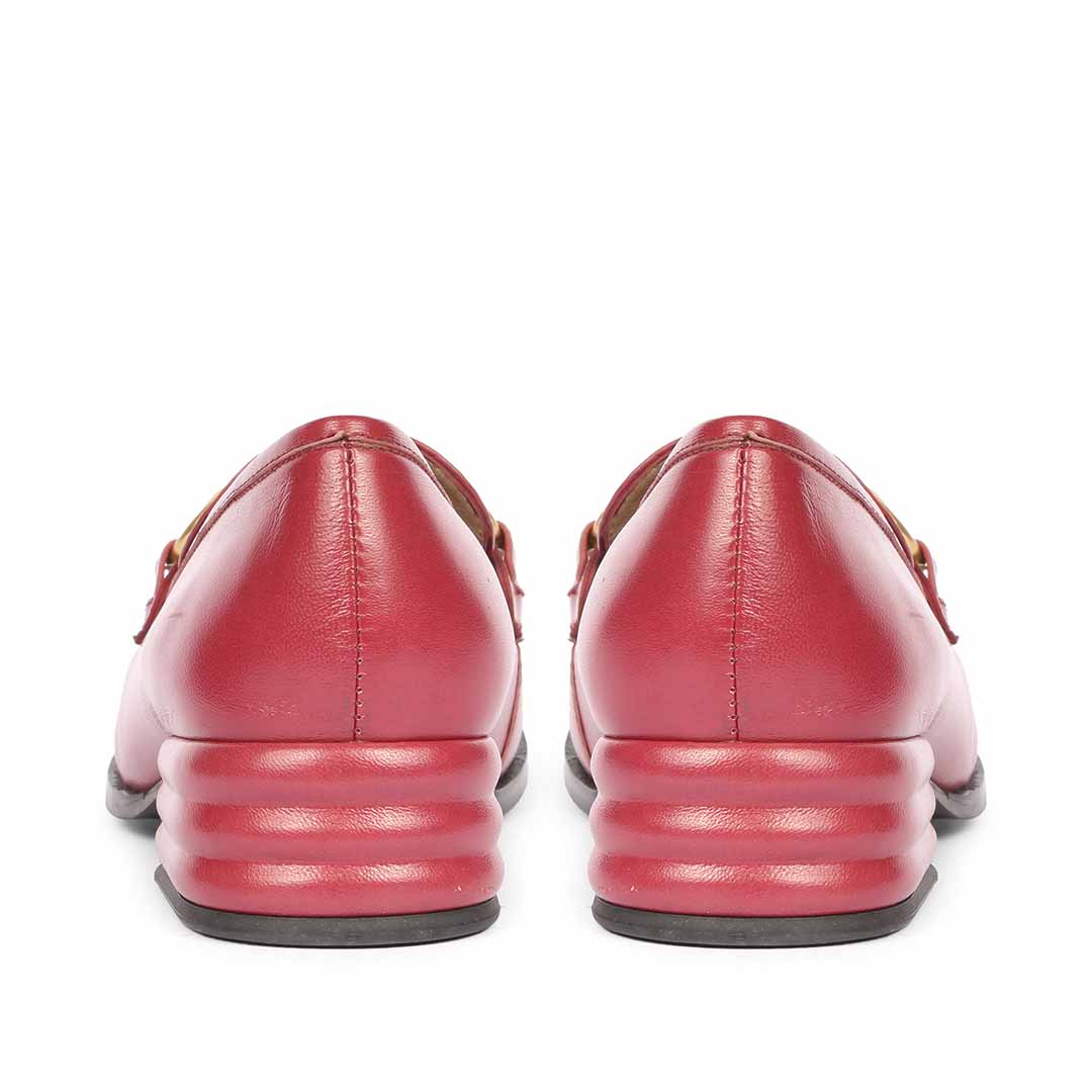 Saint Jenny Cherry Leather Handcrafted Moccasins
