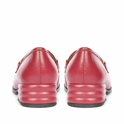 Saint Jenny Cherry Leather Handcrafted Moccasins
