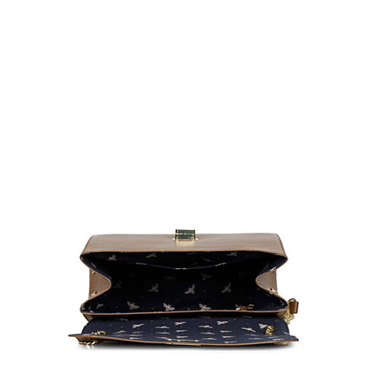 Favore Women Tan Leather Sling Satchel Bags