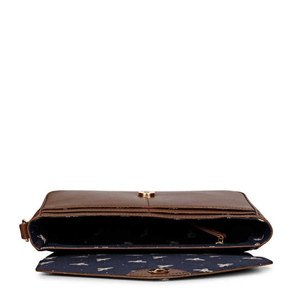 Favore Women Dark Brown Leather Sling Bags