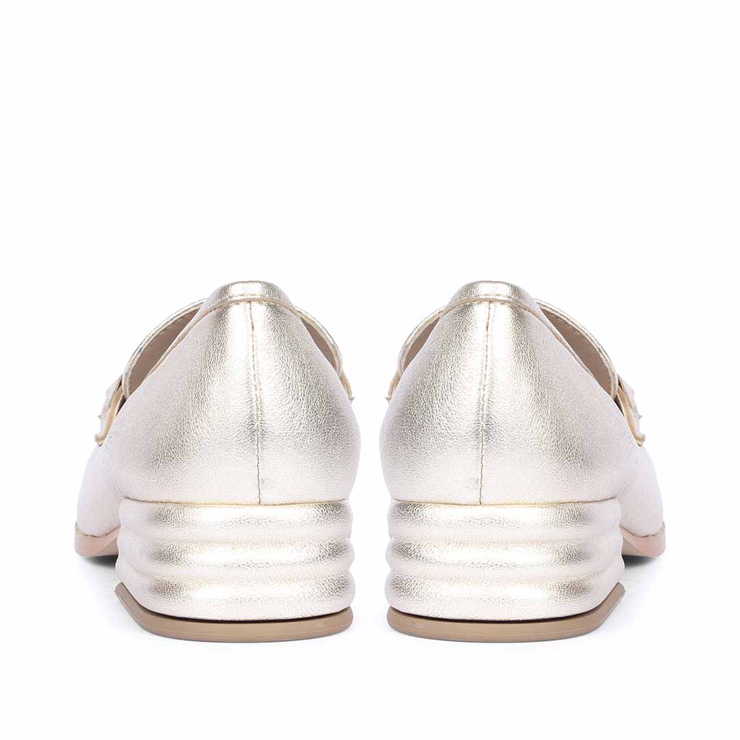 Saint Jenny Gold Leather Handcrafted Moccasins