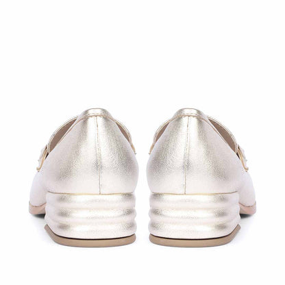 Saint Jenny Gold Leather Handcrafted Moccasins