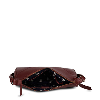 Favore Women Red Leather Halfmoon Shoulder Bags