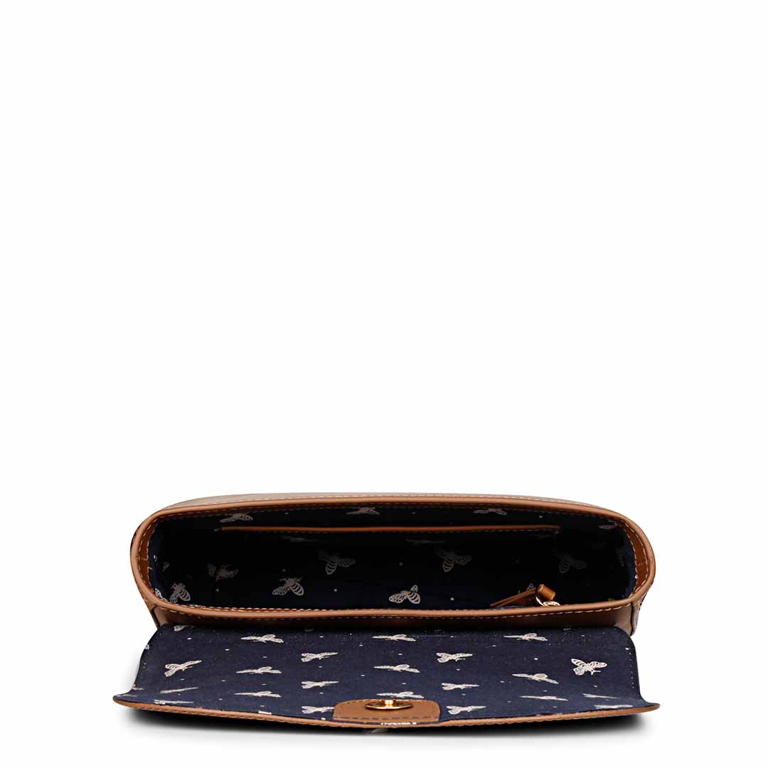 Favore Women Tan Leather Sling Bags