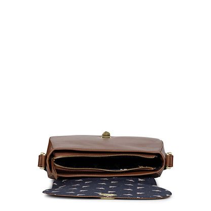 Favore Women Dark Brown Leather Saddle Bags