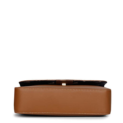 Favore Women Tan Leather Sling Bags