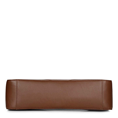 Favore Women Brown Leather Halfmoon Shoulder Bags