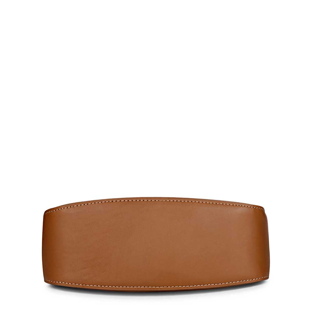 Favore Women Tan Leather Saddle Bags