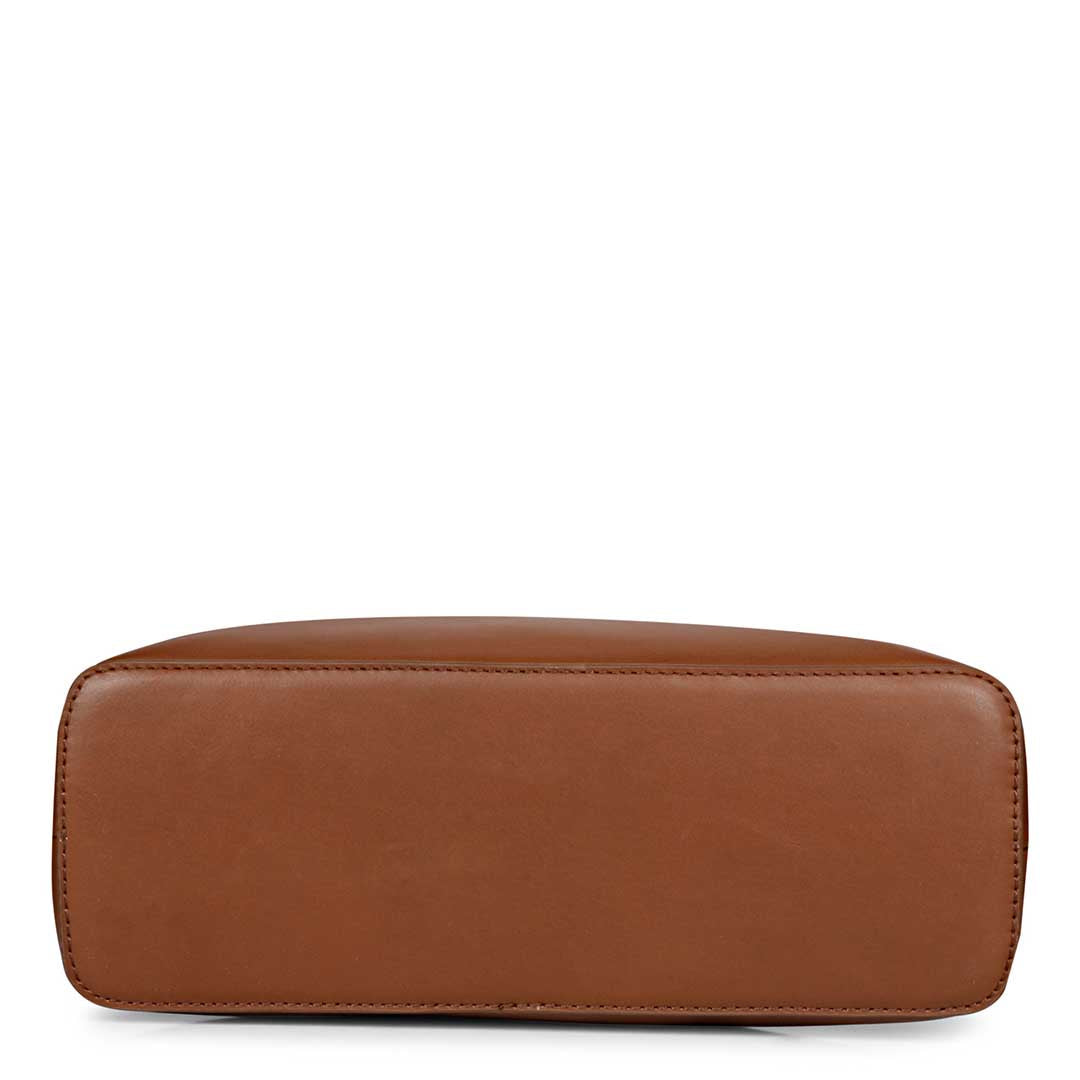 Favore Women Dark Brown Leather Shoulder Bags