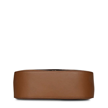 Favore Women Tan Leather Saddle Bags