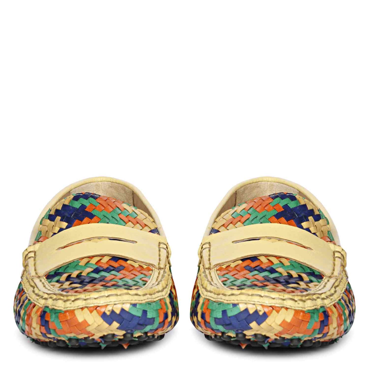 Saint Liana Tartan Multi Woven Leather Loafers