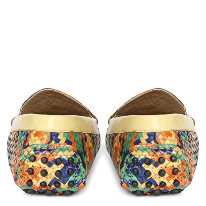 Saint Liana Tartan Multi Woven Leather Loafers