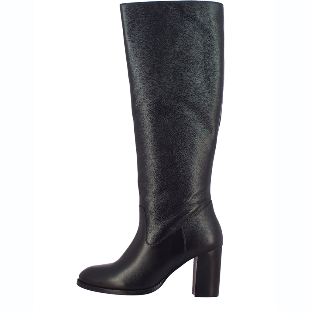 Saint Claretta Black Leather Knee High Slouch Boots - SaintG India
