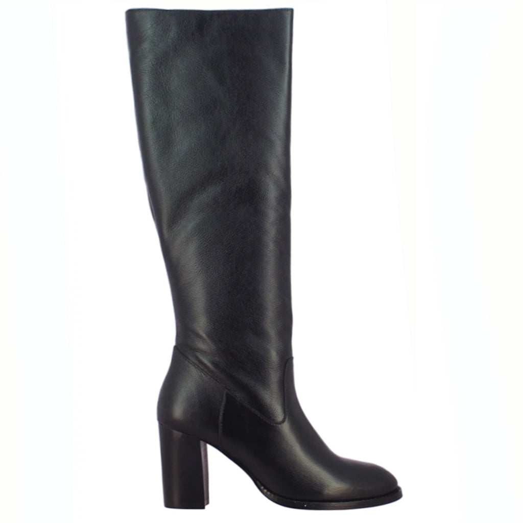 Saint Claretta Black Leather Knee High Slouch Boots - SaintG India