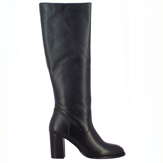 Saint Claretta Black Leather Knee High Slouch Boots - SaintG India