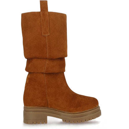 Janet Wood Suede Leather Pull On Knee High Boots
