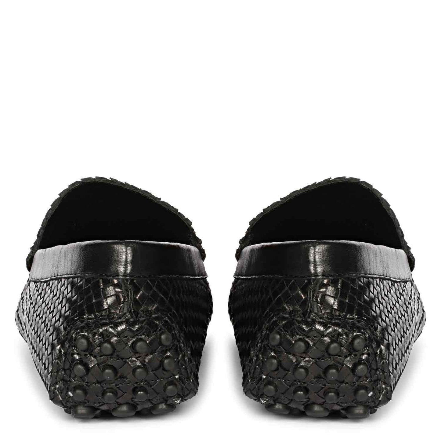 Saint Liana Black Woven Leather Loafers