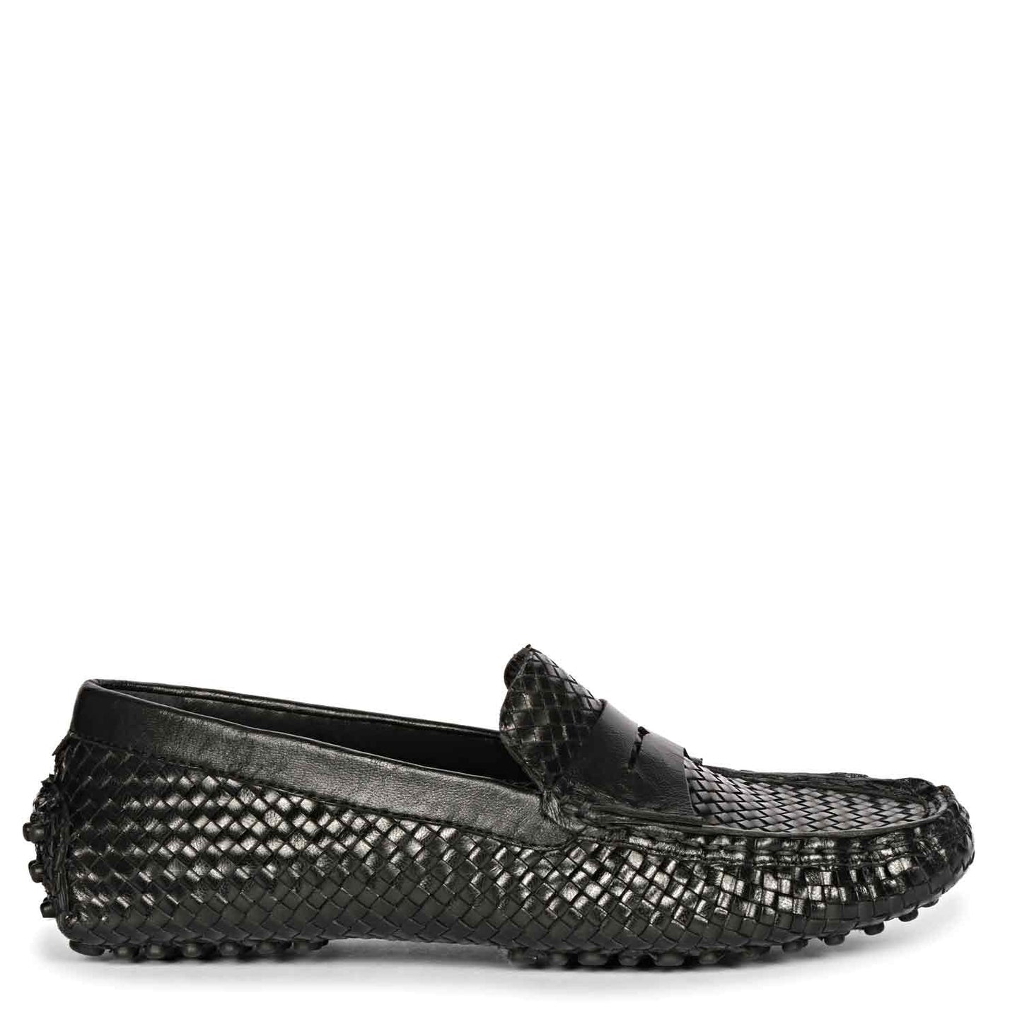Saint Liana Black Woven Leather Loafers