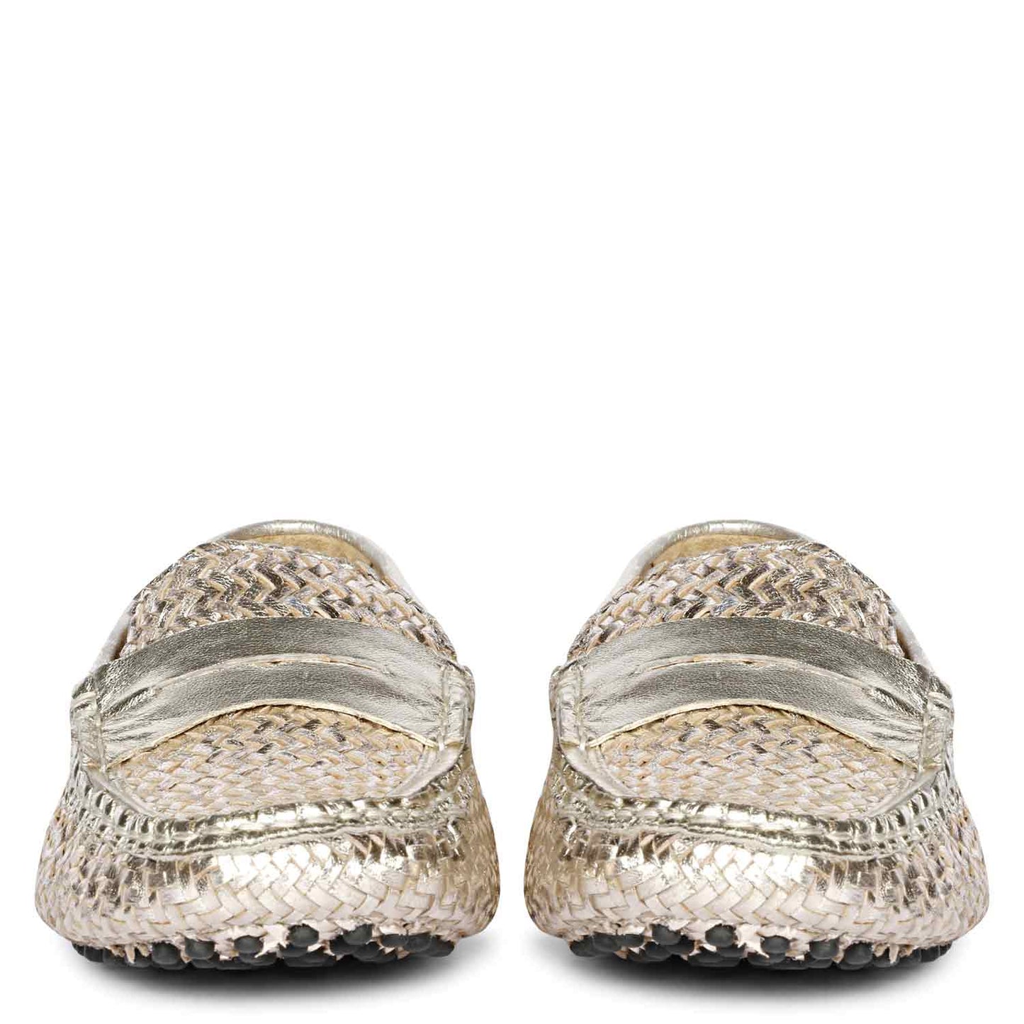 Saint Liana Platin Woven Leather Loafers