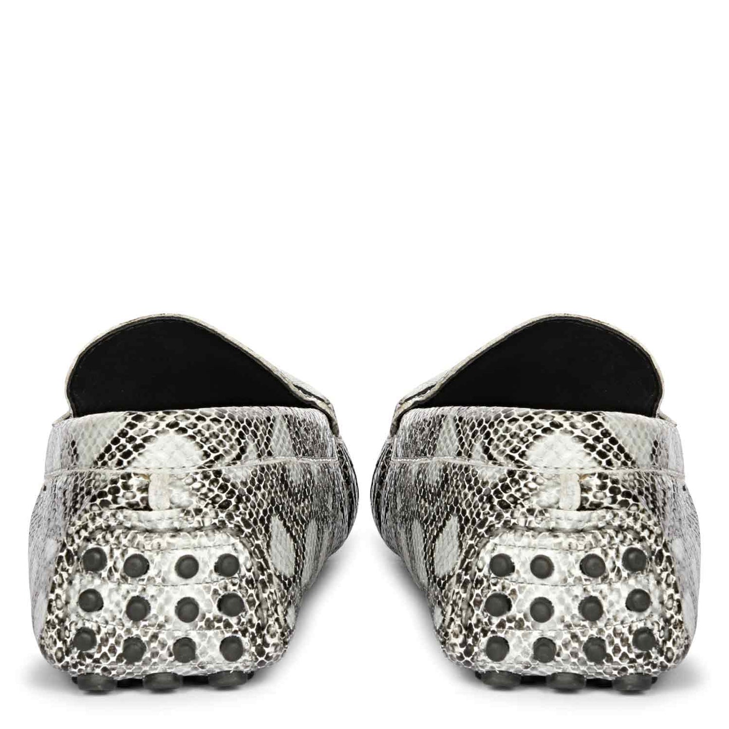 Saint Liana Black & Grey Woven Leather Loafers