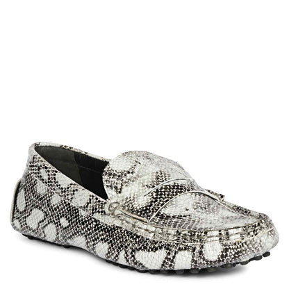Saint Liana Black & Grey Woven Leather Loafers