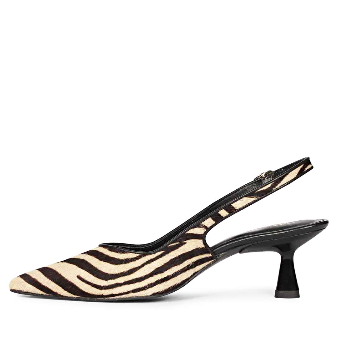 Saint Sloane Zebra Print Pony Hair Leather Pumps