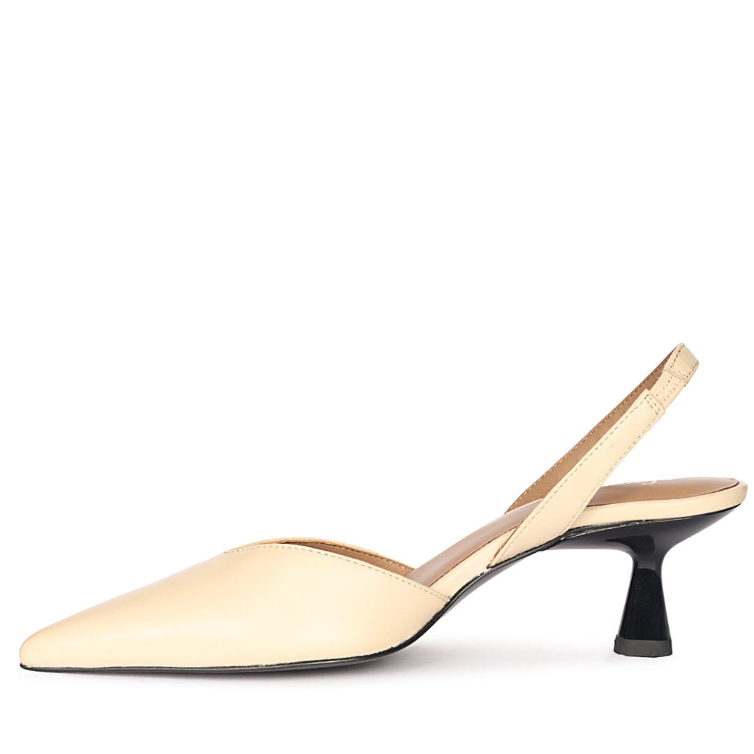 Saint Nanette Beige Patent Leather Pumps
