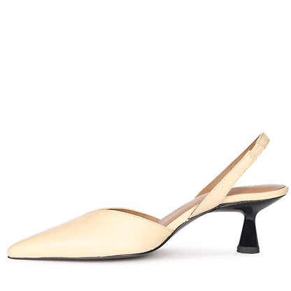Saint Nanette Beige Patent Leather Pumps