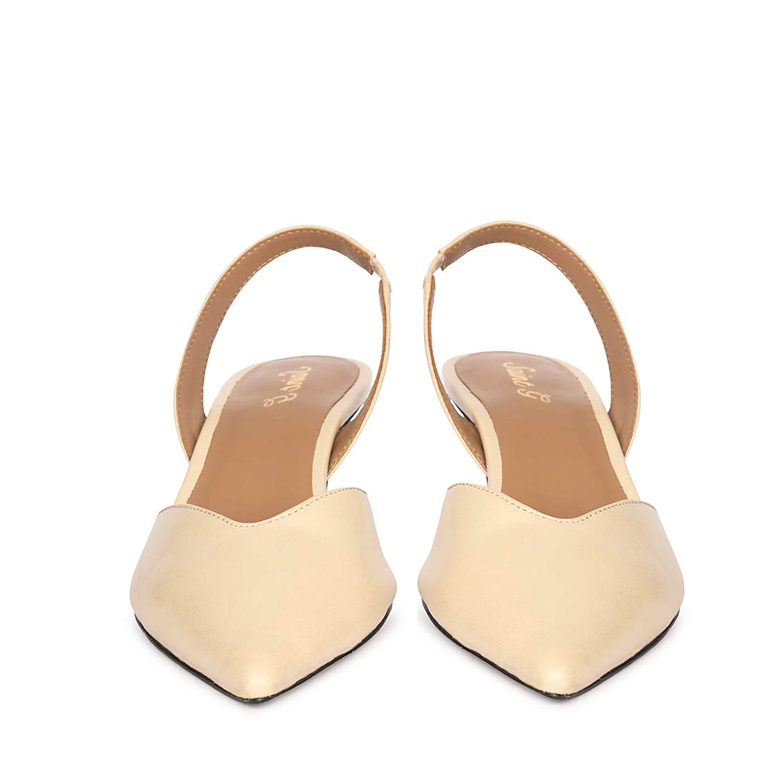 Saint Nanette Beige Patent Leather Pumps