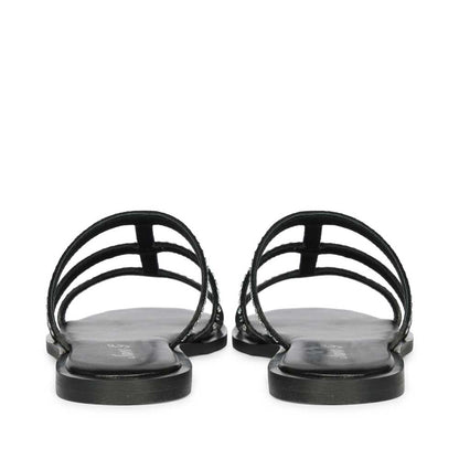 Saint Grady Strass-Embellished Black Leather Sandals
