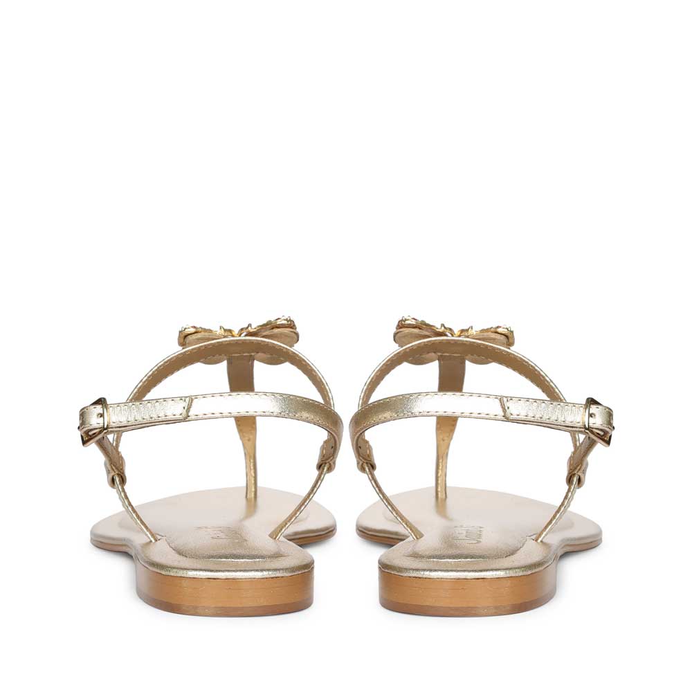 Saint Avril Butterfly Jeweled Gold Leather Sandals