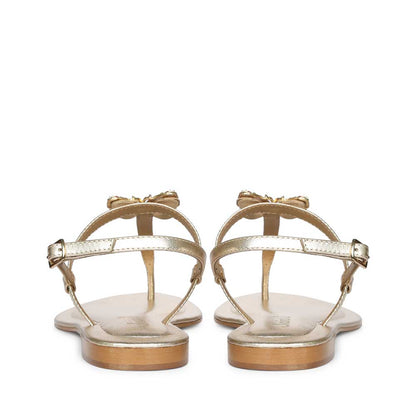 Saint Avril Butterfly Jeweled Gold Leather Sandals
