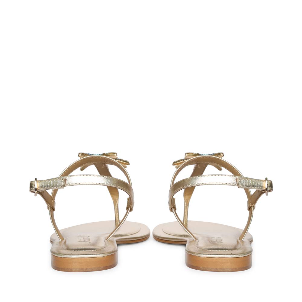 Saint Avril Starfish Jeweled Gold Leather Sandals