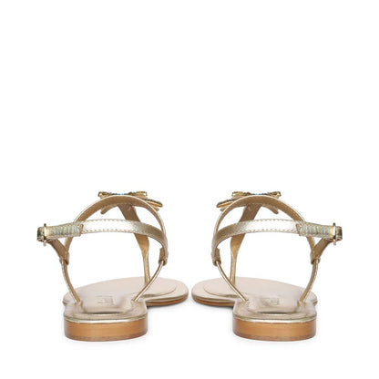 Saint Avril Starfish Jeweled Gold Leather Sandals