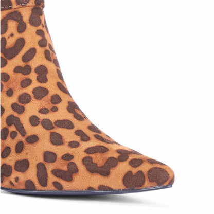 Saint Darcie Buckle Decor Leo Pony Nappa Ankle Boots