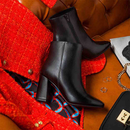 Saint Alexa Black Leather Ankle Boots - SaintG