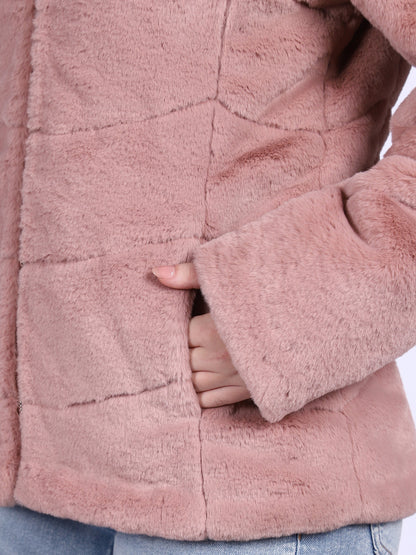 Saint Fernanda Magenta Fur Women's Jackets