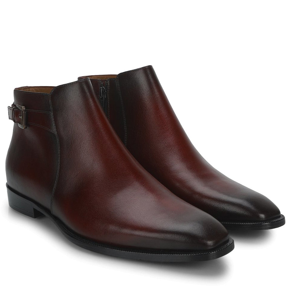 Saint Roger Red Leather Ankle Boot - SaintG