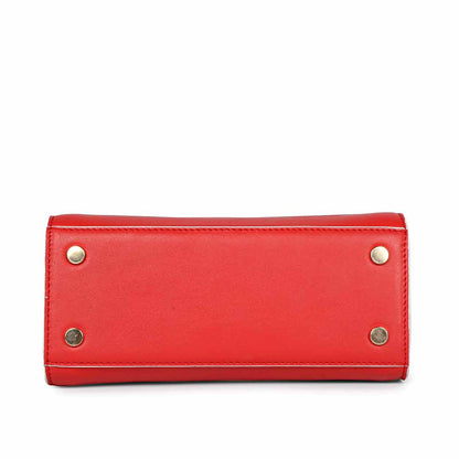 Favore Women Red Leather Satchel Bags