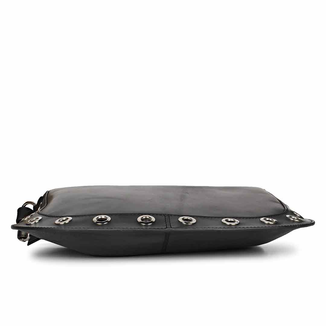 Favore Black Women Leather Structured Sling Bag